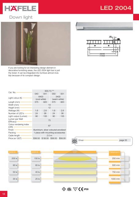 THE LED LIGHTING SYSTEM FOR FURNITURE 2012 - Hafele