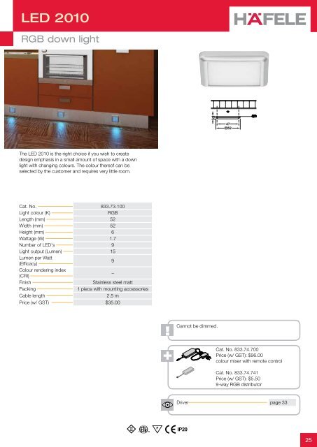 THE LED LIGHTING SYSTEM FOR FURNITURE 2012 - Hafele