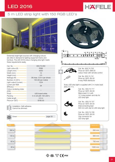 THE LED LIGHTING SYSTEM FOR FURNITURE 2012 - Hafele