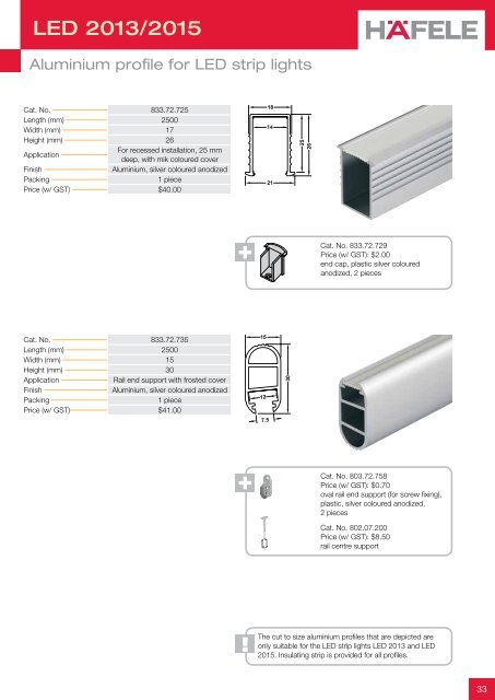 THE LED LIGHTING SYSTEM FOR FURNITURE 2012 - Hafele