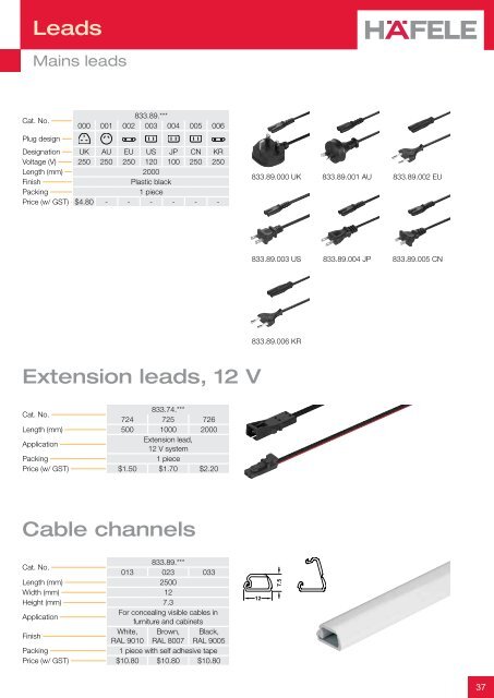 THE LED LIGHTING SYSTEM FOR FURNITURE 2012 - Hafele