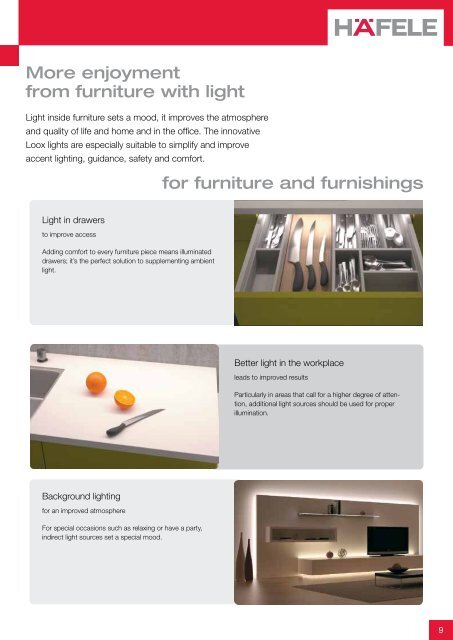 THE LED LIGHTING SYSTEM FOR FURNITURE 2012 - Hafele