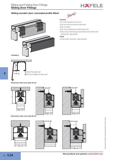 Sliding door fittings - Hafele