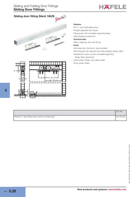 Sliding door fittings - Hafele