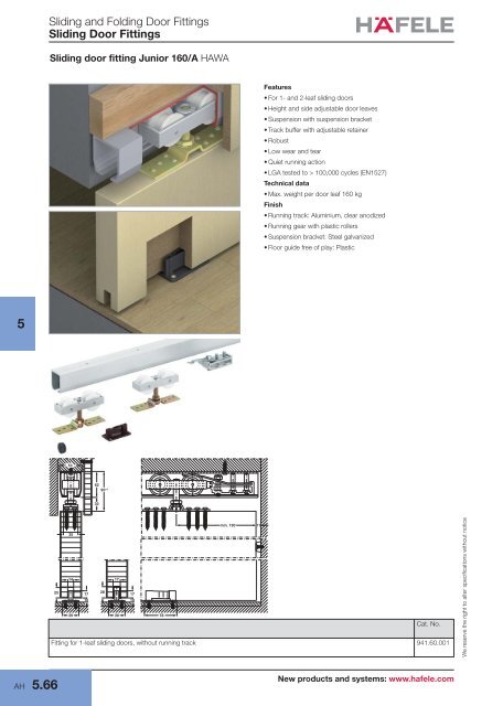 Sliding door fittings - Hafele