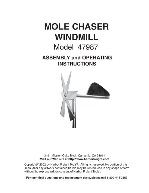 MOLE CHASER WINDMILL ASSEMBLY and OPERATING