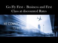 Go Fly First - Business and First Class at discounted Rates