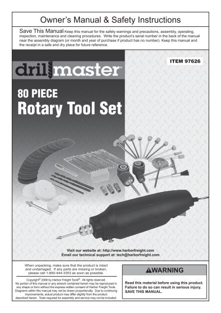 Rotary Tool Set - Harbor Freight Tools