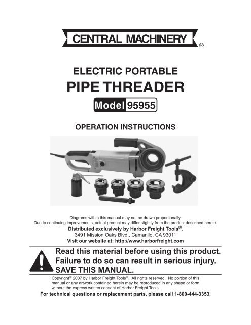 PIPE THREADER - Harbor Freight Tools