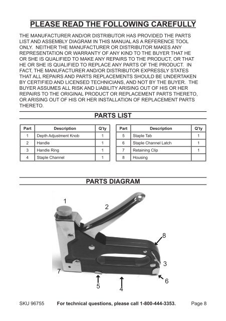 staple gun 3-way tacker kit - Harbor Freight Tools