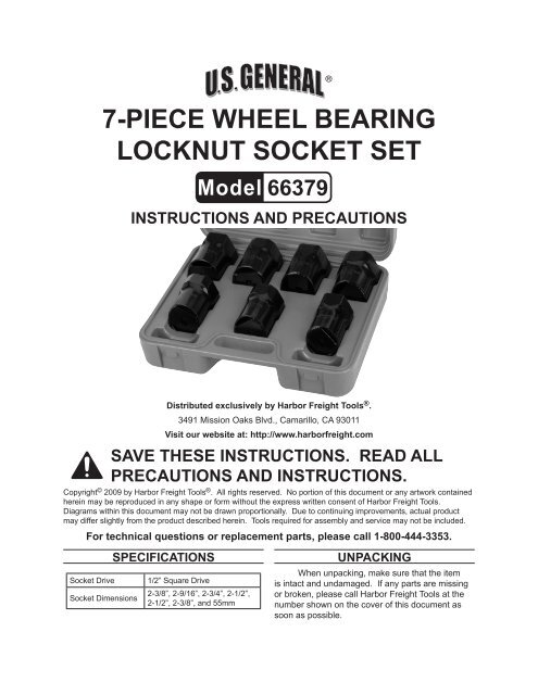 Truck axle nut socket on sale set harbor freight