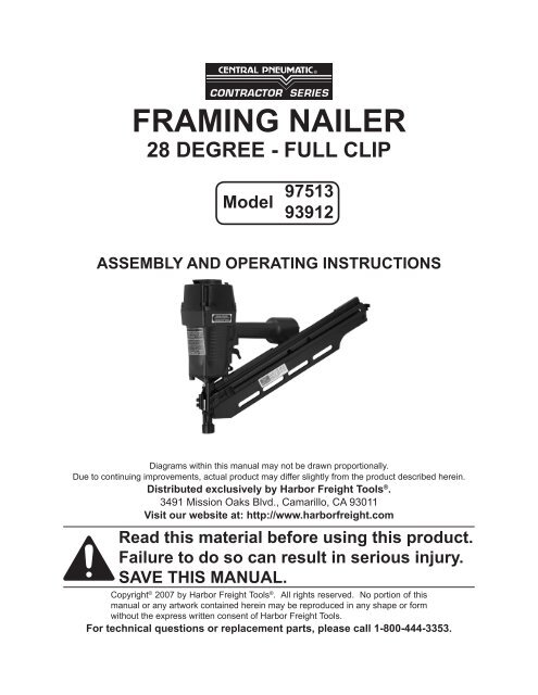 Central pneumatic 28 degree framing nailer outlet