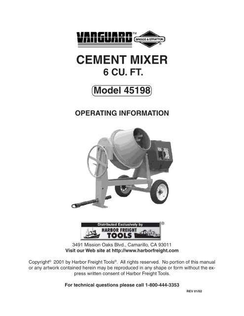 CEMENT MIXER - Harbor Freight Tools