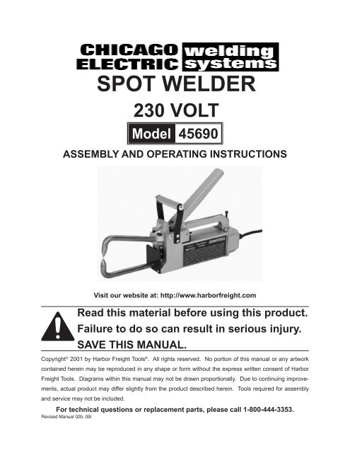 spot welder - Harbor Freight Tools