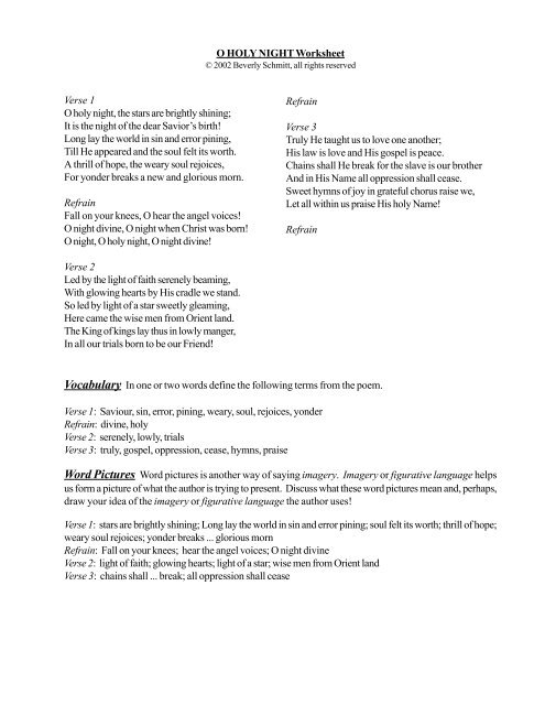 Words to 2024 o holy night