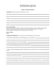 The Hobbit Worksheet / Study Guide - Love to Learn Place