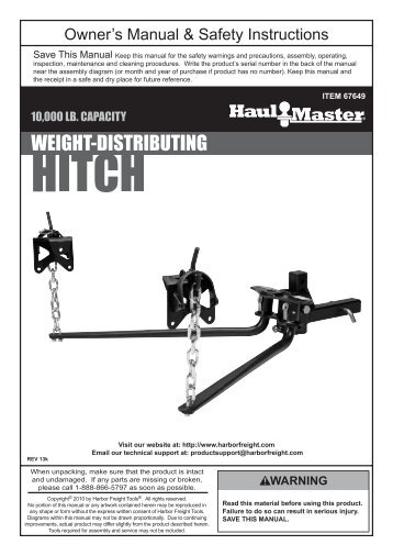 Weight distribution hitch instructions