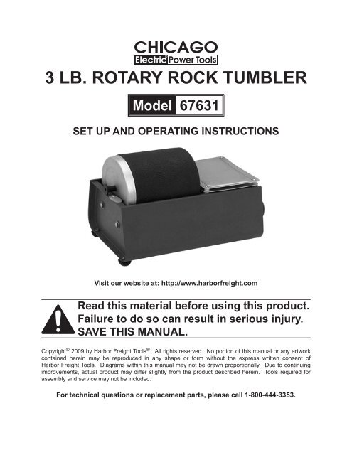 Value Line Rotary Tumbler 6 Lb. Capacity 110V