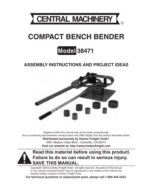 Manual pipe 2024 bender harbor freight