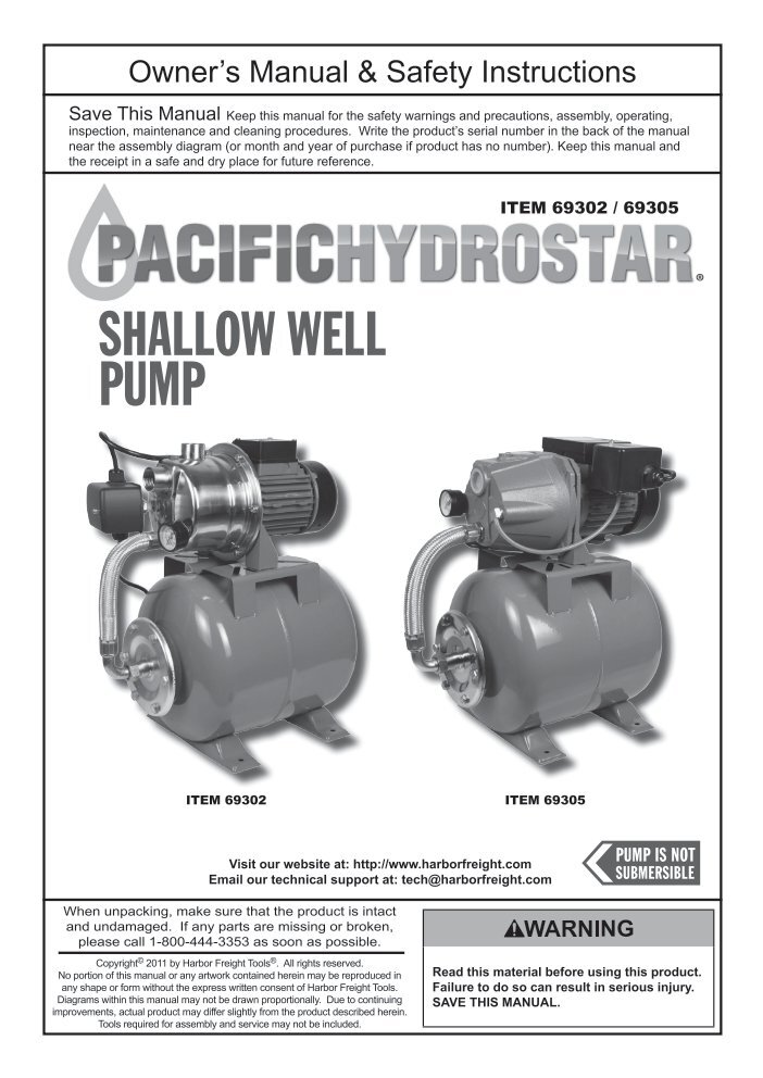 1/2 HP Cast Iron Sewage Pump Harbor Freight Tools