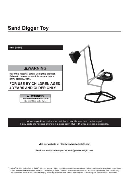 Sand Digger Toy Harbor Freight Tools