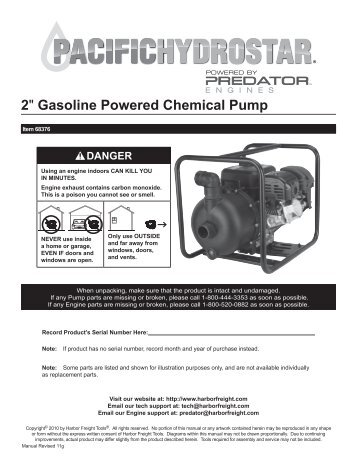 2" Gasoline Powered Chemical Pump - Harbor Freight Tools