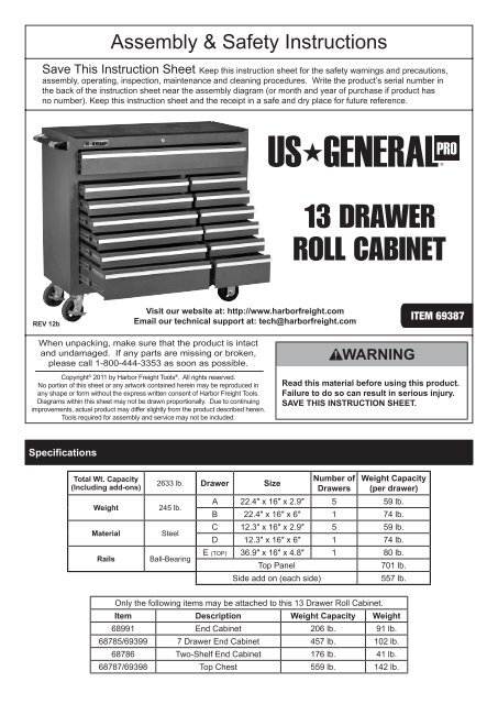 13 Drawer Roll Cabinet Harbor Freight Tools