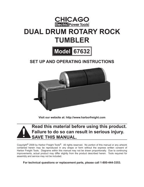 DUAL DRUM RotARy Rock tUMbLeR - Harbor Freight Tools