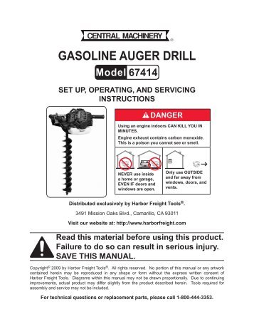 Gasoline auGer drill