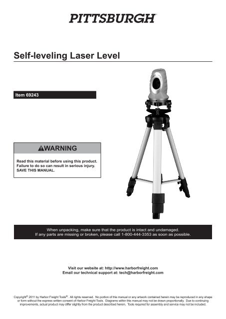 Self leveling Laser Level Harbor Freight Tools