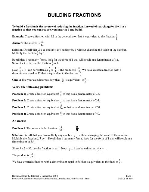 156 Building Fractions