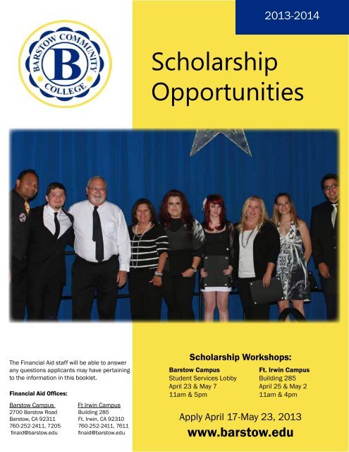 Scholarship Opportunities - Barstow Community College
