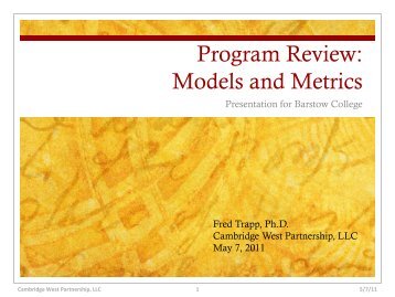 Program Review Rubric Presentation - Barstow Community College