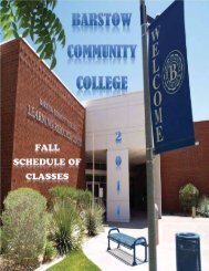 BCC Fall 2011 Schedule of Classes - Barstow Community College