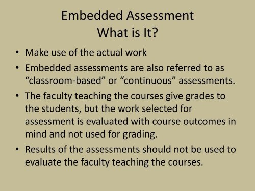 Embedded Assessment