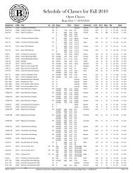 Schedule of Classes for Fall 2010 - Barstow Community College