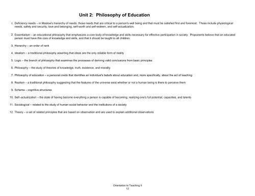 Orientation to Teaching II - Arkansas Department of Career Education
