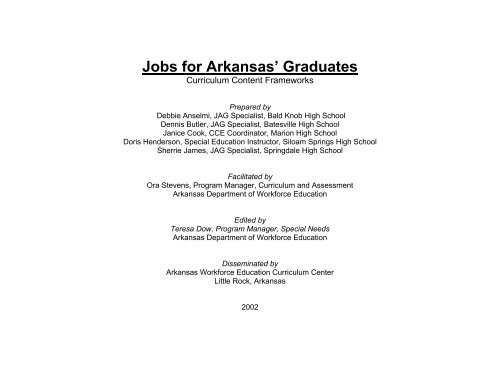 Jobs for Arkansas' Graduates - Arkansas Department of Career ...