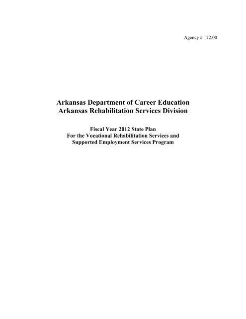 Arkansas Department of Career Education Arkansas Rehabilitation ...