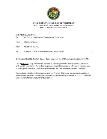 Other Business_Scriveners Error Memo 6067.pdf - Will County Land ...