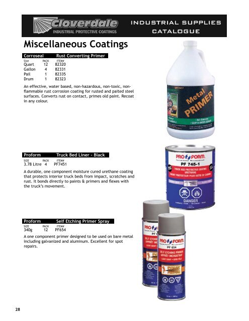 Industrial Supplies Brochure - Cloverdale Paint