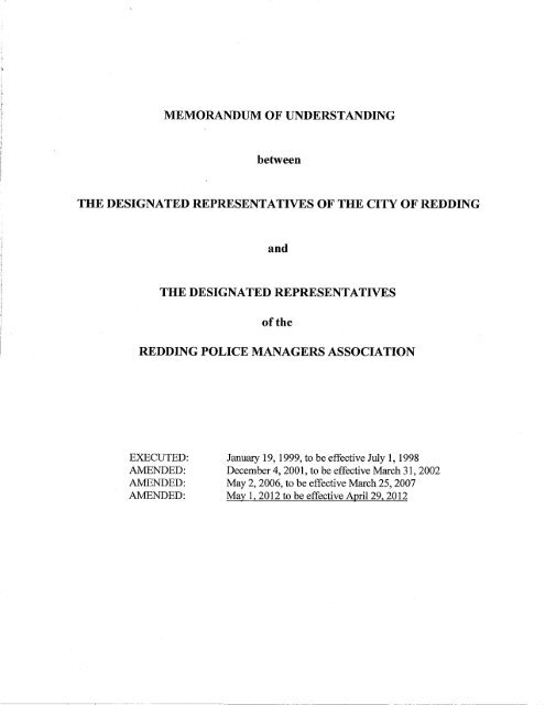 Mou Rma MOU RPMA - City of Redding