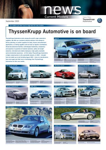 Thyssenkrupp Automotive - news Current Models