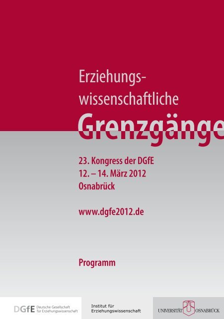 23. Kongress der DGfE  12. – 14. März 2012 Osnabrück ...