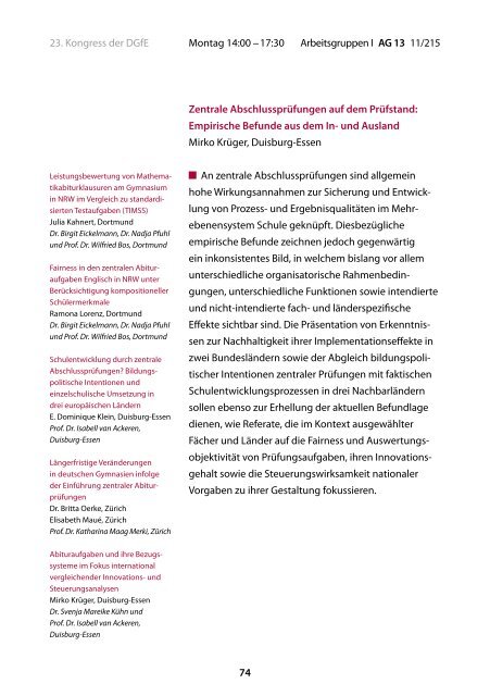 23. Kongress der DGfE  12. – 14. März 2012 Osnabrück ...