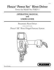 FlexcoÂ® Power Setâ¢ Rivet Driver Operating Manual