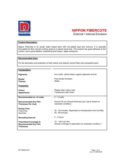 nippon fibercote - Nippon Paint Malaysia