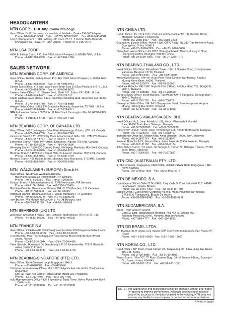 Special Issue; Products for Industrial Machinery - NTN