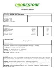 MSDS - Carpet Cleaning Equipment