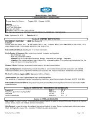 Coil Cleaner MSDS (2010-09) - Dri-Eaz Products